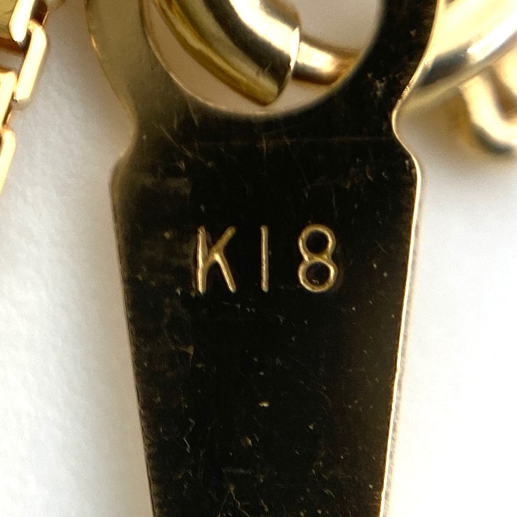 フラワーモチーフ デザインネックレス YG イエローゴールド ペンダント 花 ネックレス K18 ダイヤモンド レディース 【中古】nbjwl