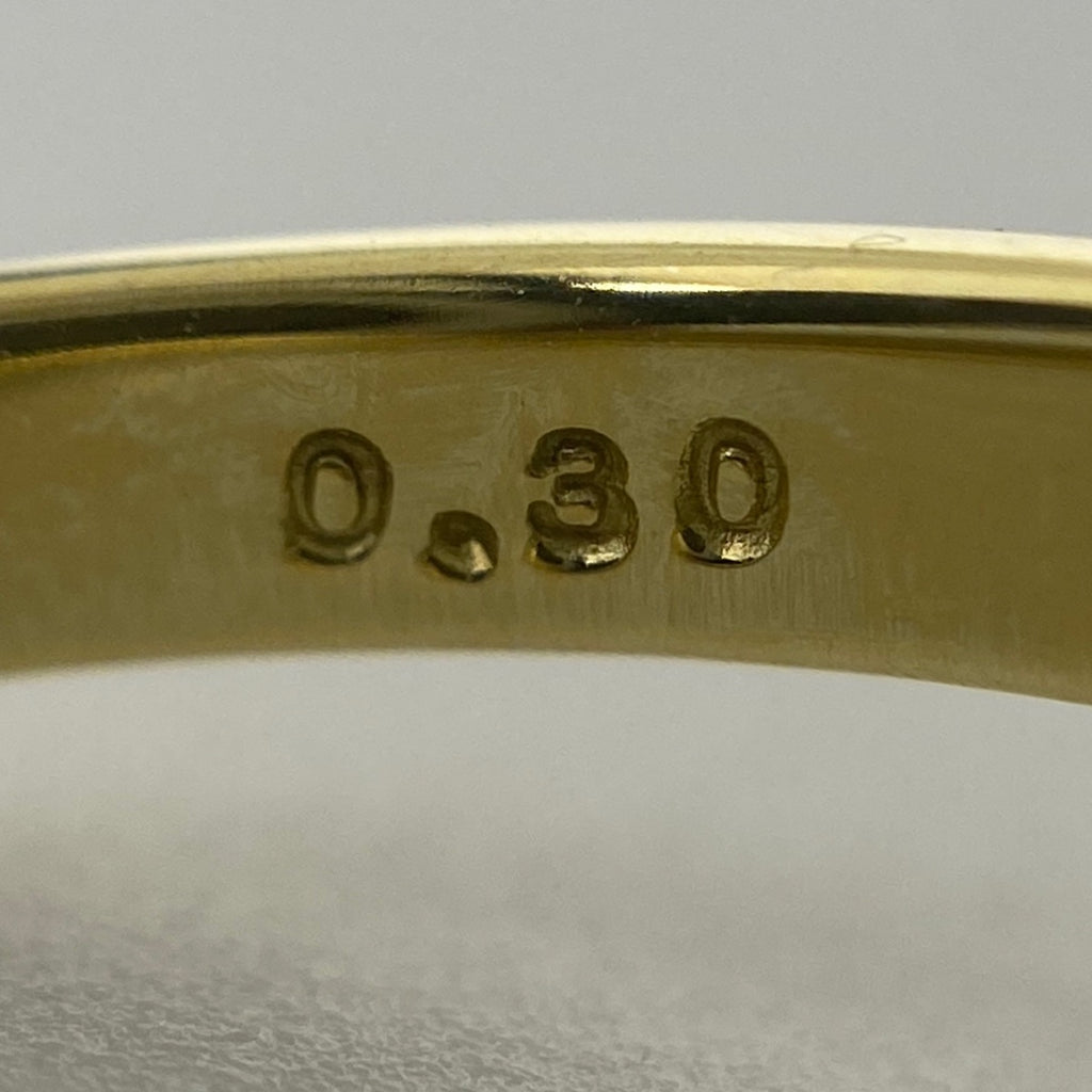 ハートモチーフ デザインリング YG イエローゴールド プラチナ 指輪 メレダイヤ スイング リング 9.5号 K18 Pt900 ダイヤモンド レディース 【中古】nbjwl