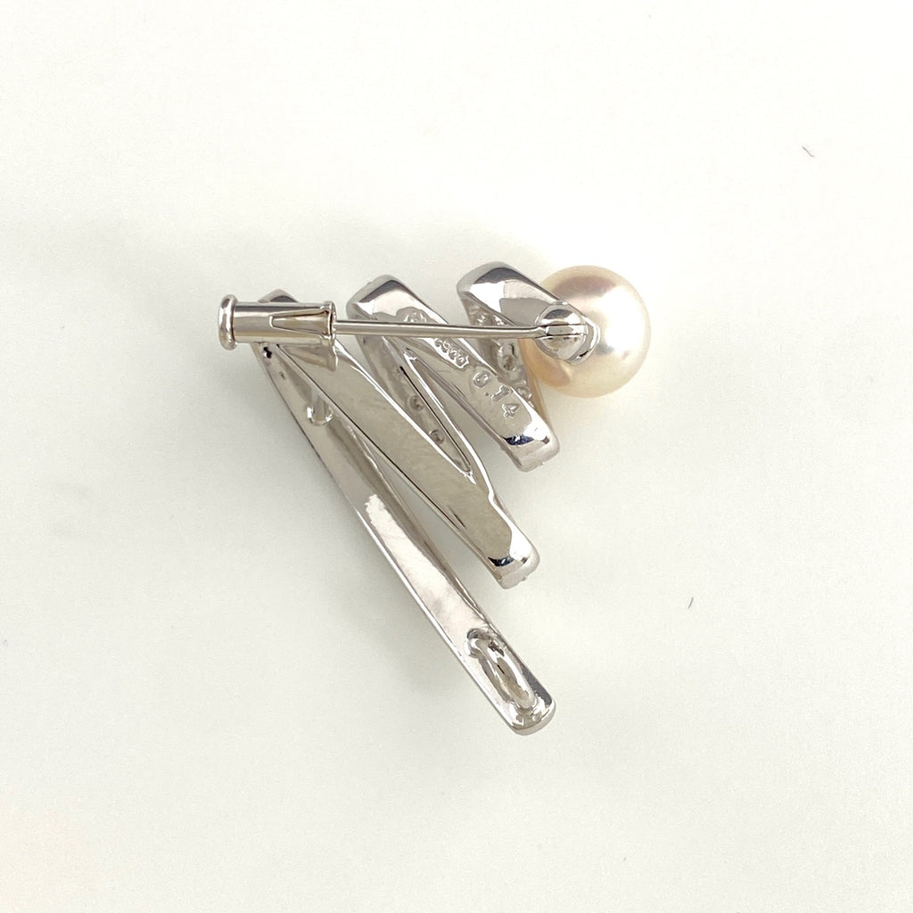 タサキ パール デザインペンダントトップ プラチナ 真珠 2way ブローチ ペンダントトップ Pt900 パール ダイヤモンド レディース 【中古】brjwl