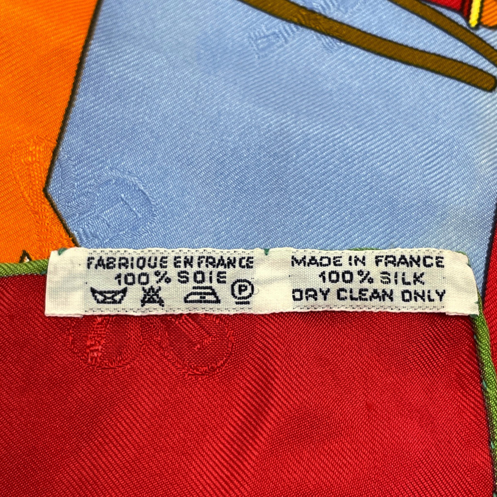 エルメス カレ 90 LE CARNAVAL DE VENISE ヴェニスのカーニバル スカーフ シルク レッド マルチカラー レディース 【中古】brbag