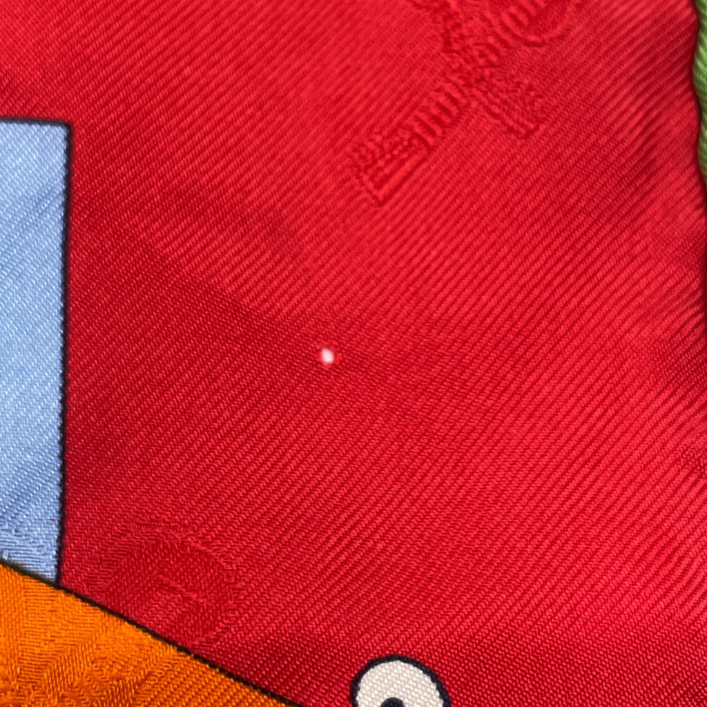 エルメス カレ 90 LE CARNAVAL DE VENISE ヴェニスのカーニバル スカーフ シルク レッド マルチカラー レディース 【中古】brbag