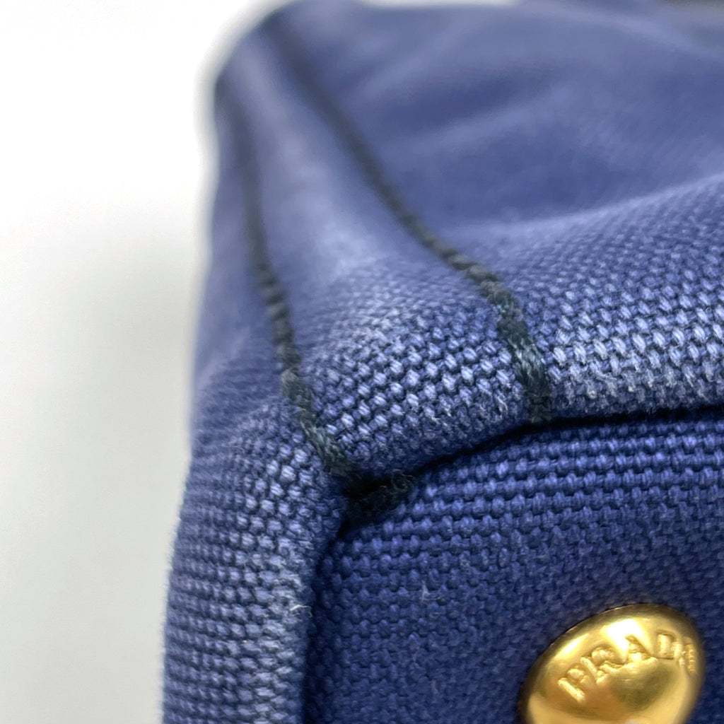 プラダ カナパ トート 2WAY ショルダーバッグ ハンドバッグ トートバッグ キャンバス ブルー 1BG439 レディース 【中古】brbag