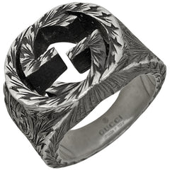 【在庫一掃】 グッチ インターロッキングG リング 指輪 リング 8.5号 シルバー925 シルバー レディース 【中古】bracc