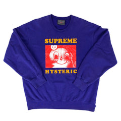 シュプリーム ロゴ トレーナー HYSTERIC GLAMOUR クルーネック スウェット トップス スウェット 綿 ネイビー メンズ 【中古】brapp