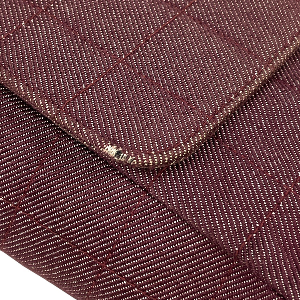 シャネル 2.55ライン チェーン ショルダーバッグ Wチェーン ショルダーバッグ デニム レッド レディース 【中古】brbag