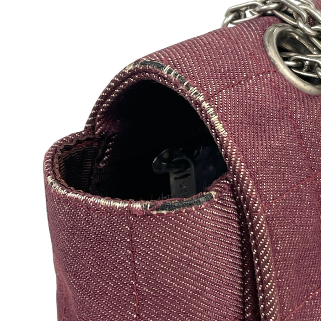 シャネル 2.55ライン チェーン ショルダーバッグ Wチェーン ショルダーバッグ デニム レッド レディース 【中古】brbag