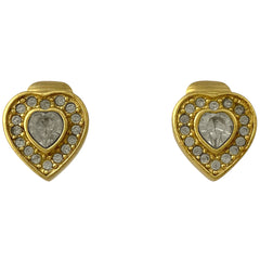 クリスチャンディオール ハートモチーフ ラインストーン イヤリング GP ゴールド レディース 【中古】bracc