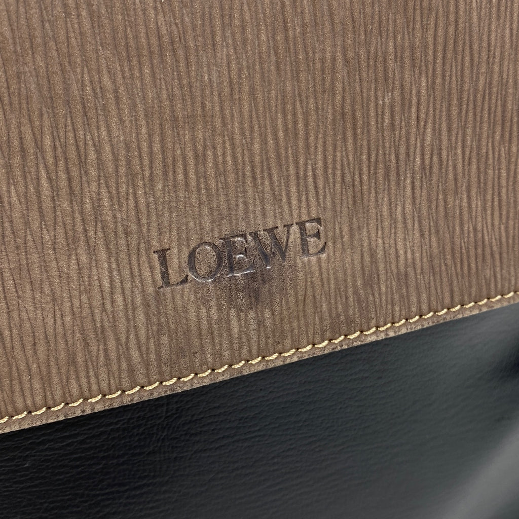 ロエベ ベラスケス ハンドバッグ  ロゴ ハンドバッグ レザー ブラック ブラウン レディース 【中古】brbag