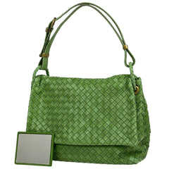ボッテガヴェネタ イントレチャート ショルダーバッグ ナッパ ショルダーバッグ レザー グリーン 162117 レディース 【中古】brbag