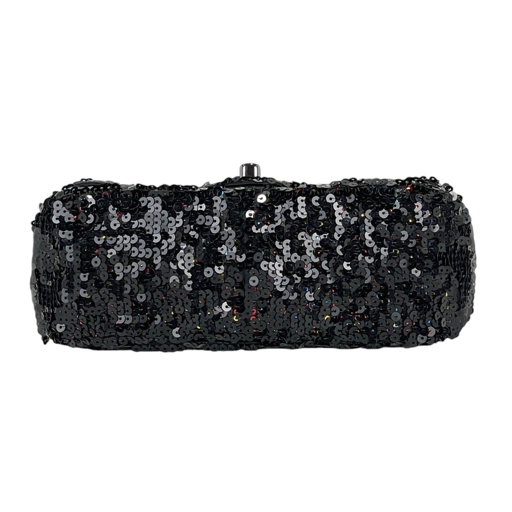 シャネル ココマーク チェーン ショルダーバッグ ミニ ショルダーバッグ スパンコール ブラック レディース 【中古】brbag