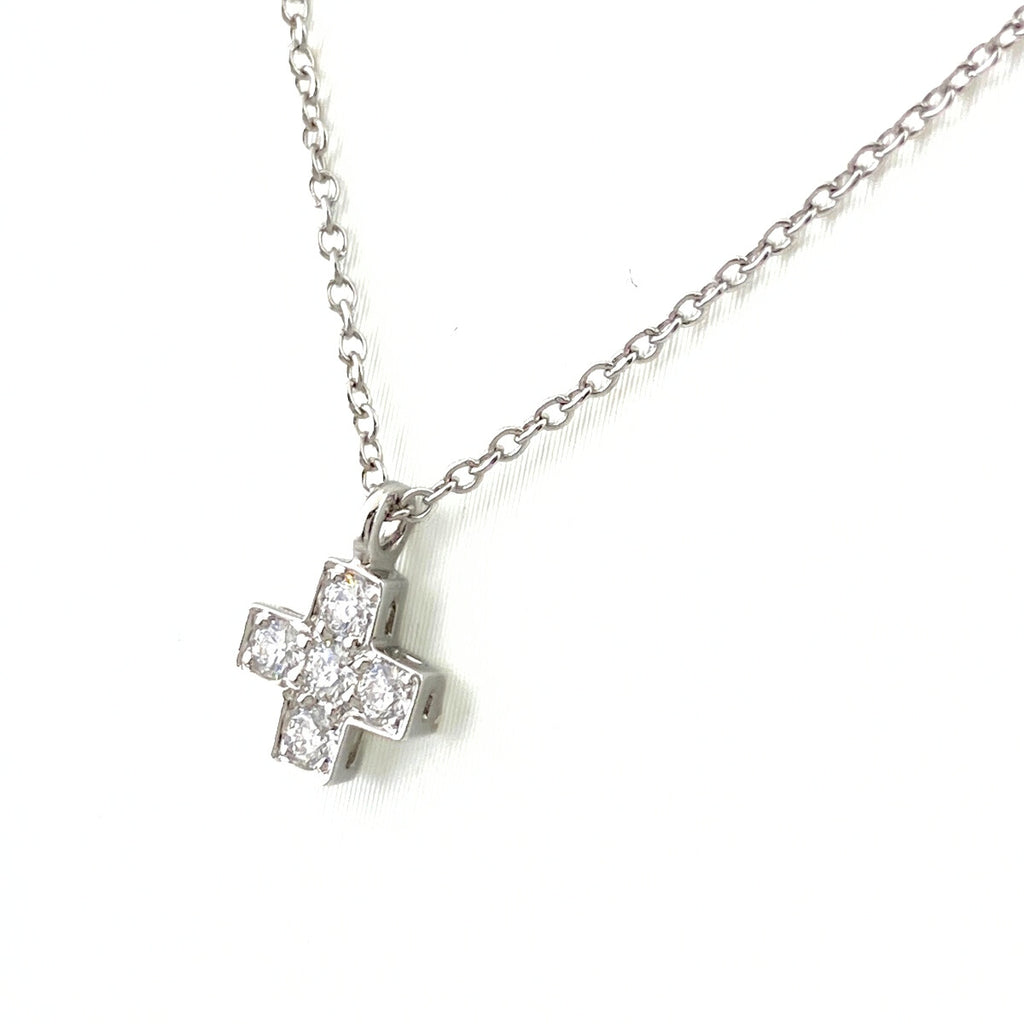 ティファニー クルーシフォーム ネックレス プラチナ メレダイヤ ペンダント クロス 十字架 ネックレス Pt950 ダイヤモンド レディース 【中古】brjwl