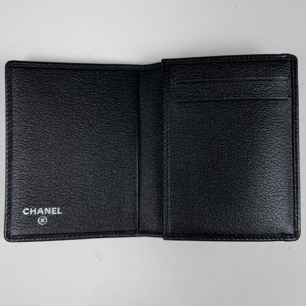 シャネル カメリア カードケース ココマーク 名刺 カードケース レザー ブラック レディース 【中古】brbag