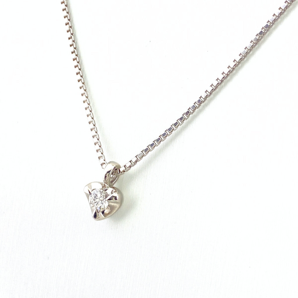 メレダイヤ デザインネックレス プラチナ ペンダント ハート ネックレス Pt850 ダイヤモンド レディース 【中古】nbjwl