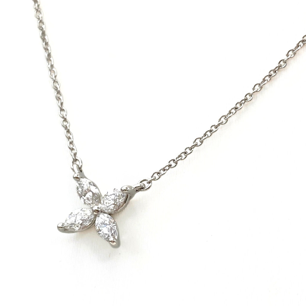 ティファニー メレダイヤ デザインネックレス プラチナ ペンダント ネックレス Pt950 ダイヤモンド レディース 【中古】brjwl