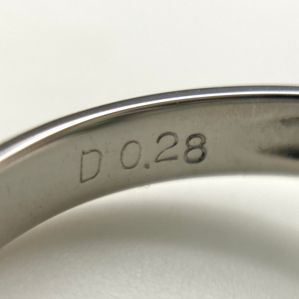 エメラルド デザインリング プラチナ メレダイヤ 指輪 リング 13号 Pt900 エメラルド ダイヤモンド レディース 【中古】nbjwl