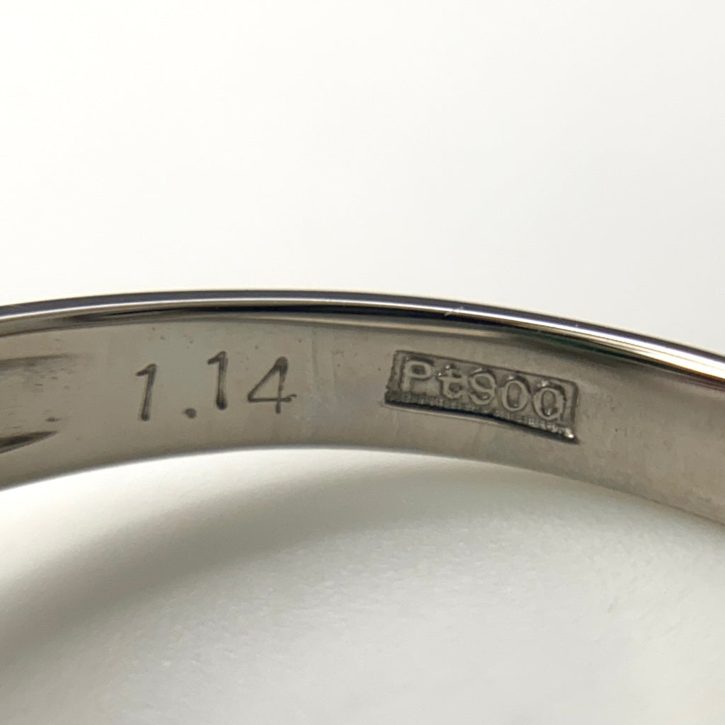 エメラルド デザインリング プラチナ メレダイヤ 指輪 リング 13号 Pt900 エメラルド ダイヤモンド レディース 【中古】nbjwl