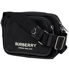 バーバリー ロゴ ショルダーバッグ 斜め掛け レディース ショルダーバッグ ナイロン ブラック メンズ 【中古】brbag