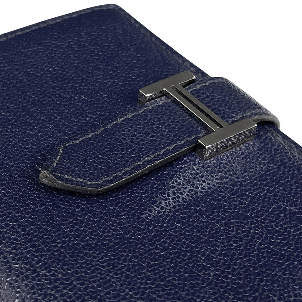 エルメス ベアン カードケース 名刺入れ Hロゴ カードケース シェーブル ブルーアンクル レディース 【中古】brbag