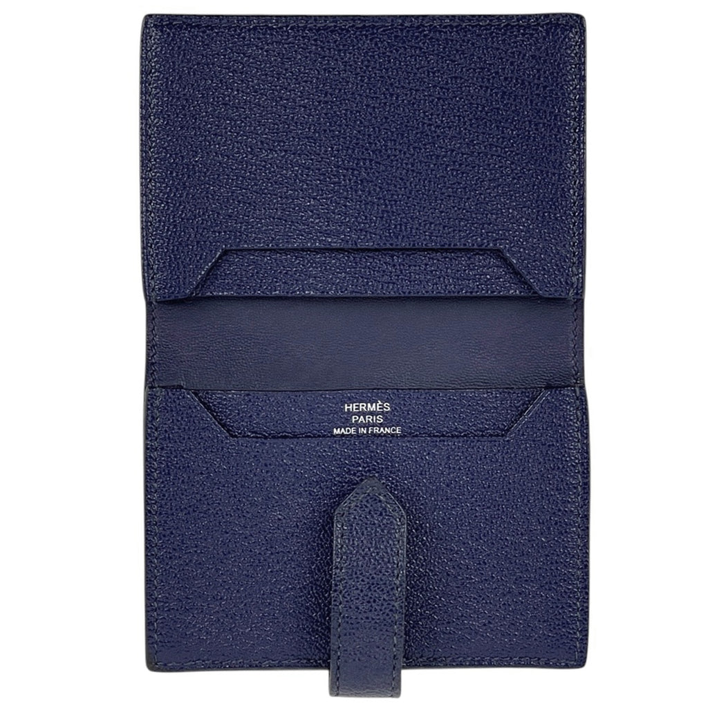 エルメス ベアン カードケース 名刺入れ Hロゴ カードケース シェーブル ブルーアンクル レディース 【中古】brbag