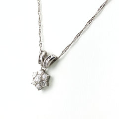 メレダイヤ デザインネックレス プラチナ ペンダント ネックレス Pt900 Pt850 ダイヤモンド レディース 【中古】nbjwl