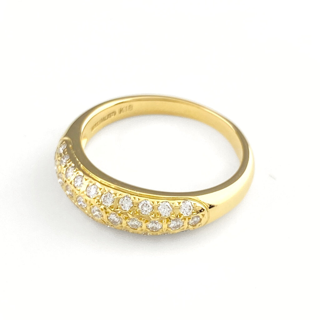 ミキモト メレダイヤ デザインリング YG イエローゴールド 指輪 リング 11.5号 K18 ダイヤモンド レディース 【中古】brjwl