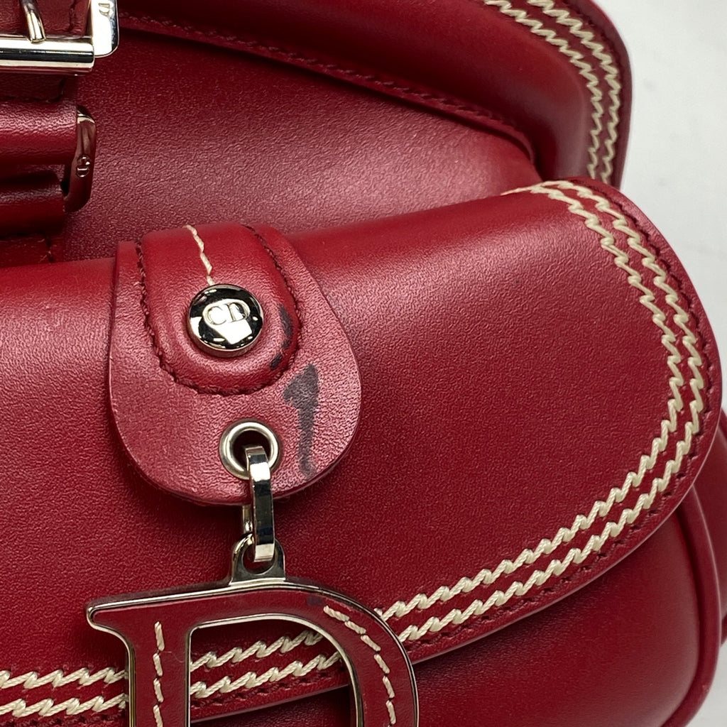 クリスチャンディオール ロゴ ハンドバッグ 手提げ ハンドバッグ レザー レッド レディース 【中古】brbag