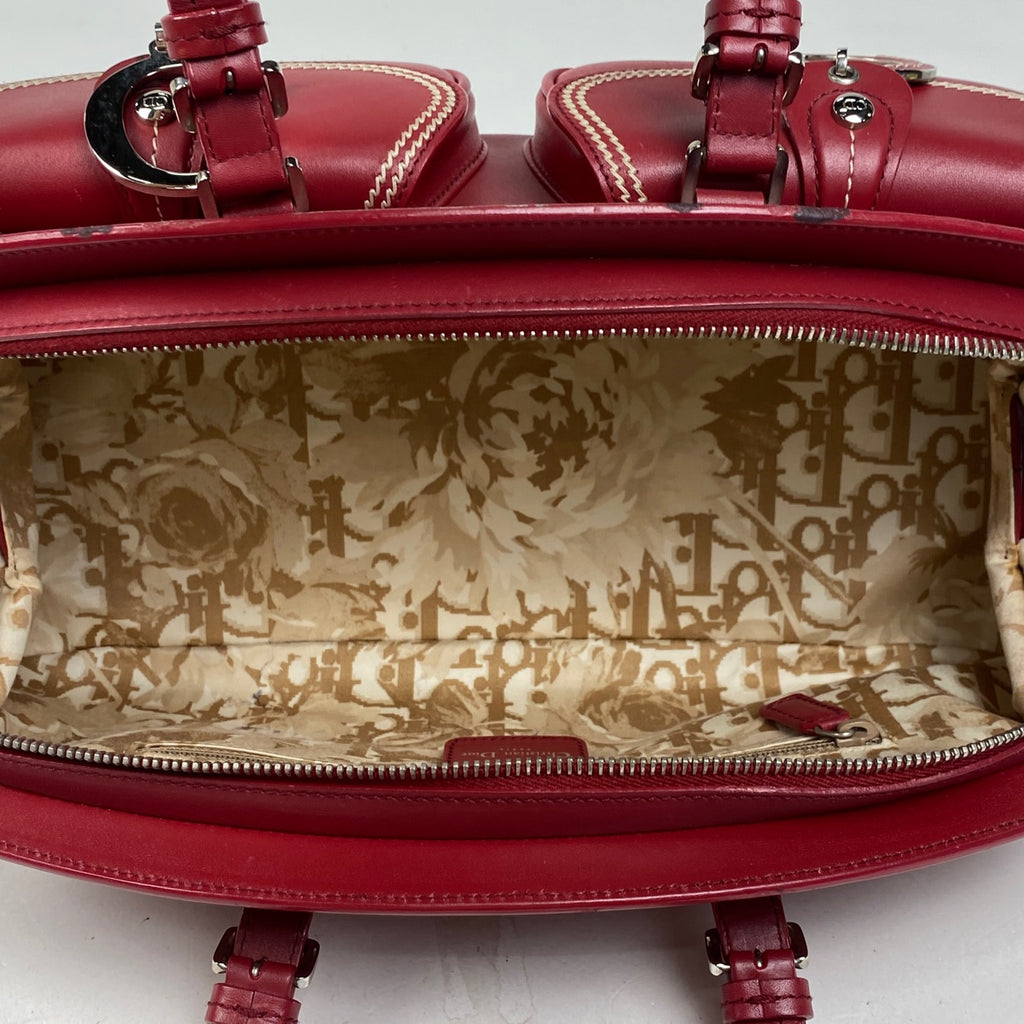 クリスチャンディオール ロゴ ハンドバッグ 手提げ ハンドバッグ レザー レッド レディース 【中古】brbag