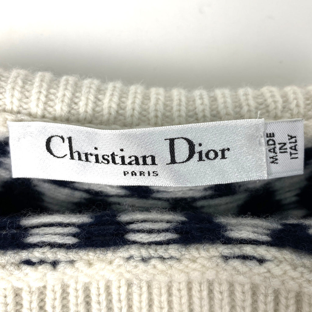 クリスチャンディオール ロゴ ハイネック セーター 星 ニット 長袖 トップス セーター ウール カシミヤ ネイビー レディース 【中古】brapp