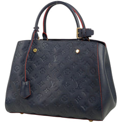 ルイ・ヴィトン モンテーニュ MM 手提げ 肩掛け ショルダーバッグ ハンドバッグ モノグラムアンプラント マリーヌルージュ(ネイビー) M42746 レディース 【中古】brbag