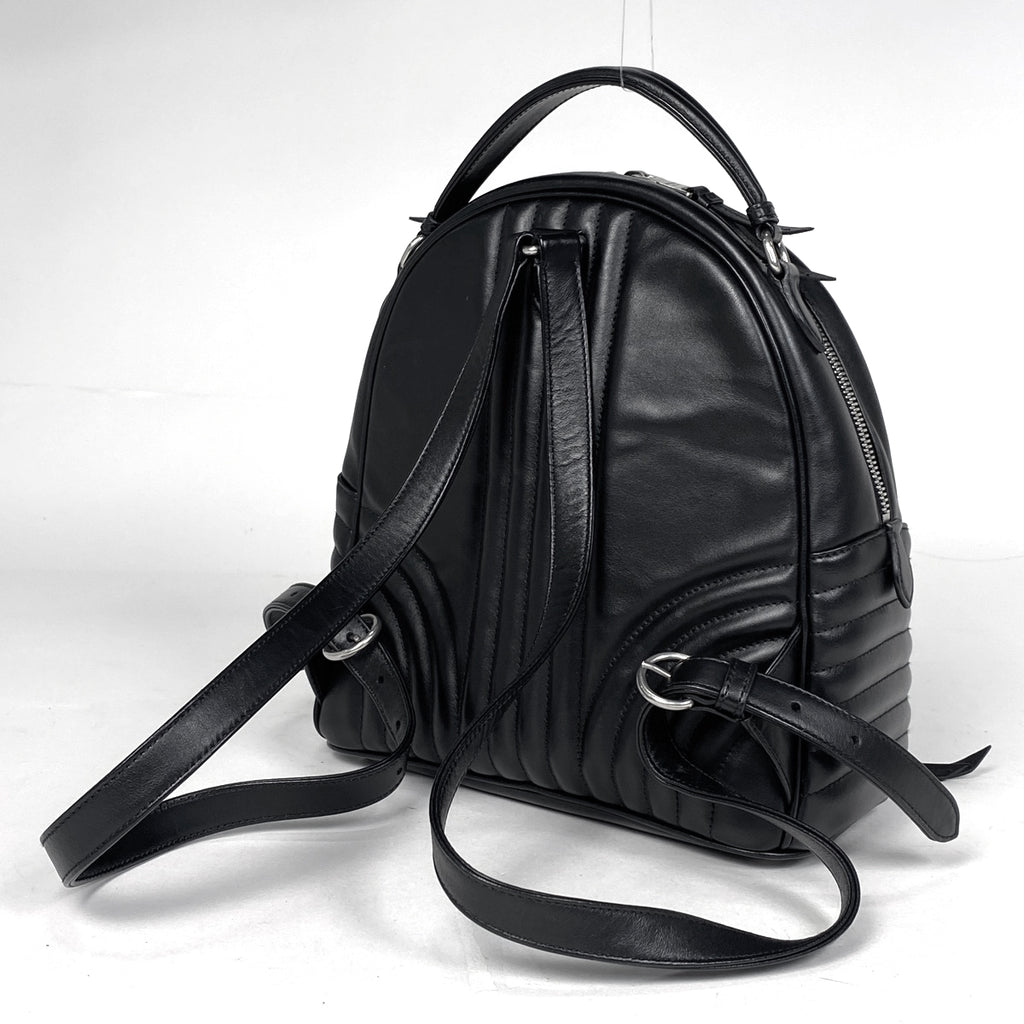 プラダ ダイアグラム リュックサック バックパック リュック レザー ネロ(ブラック) 1BZ030 レディース 【中古】brbag