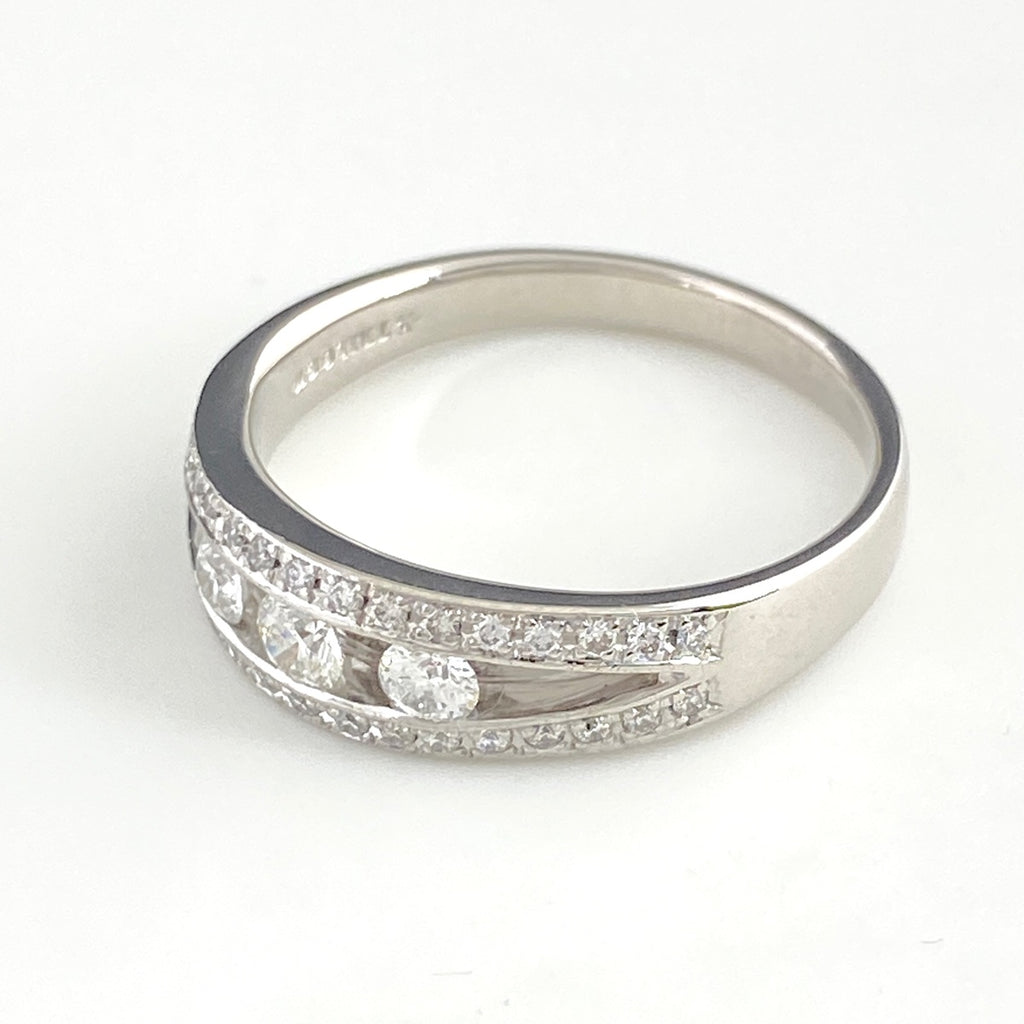 トリロジー メレダイヤ デザインリング プラチナ 指輪 リング 20.5号 Pt900 ダイヤモンド レディース 【中古】brjwl