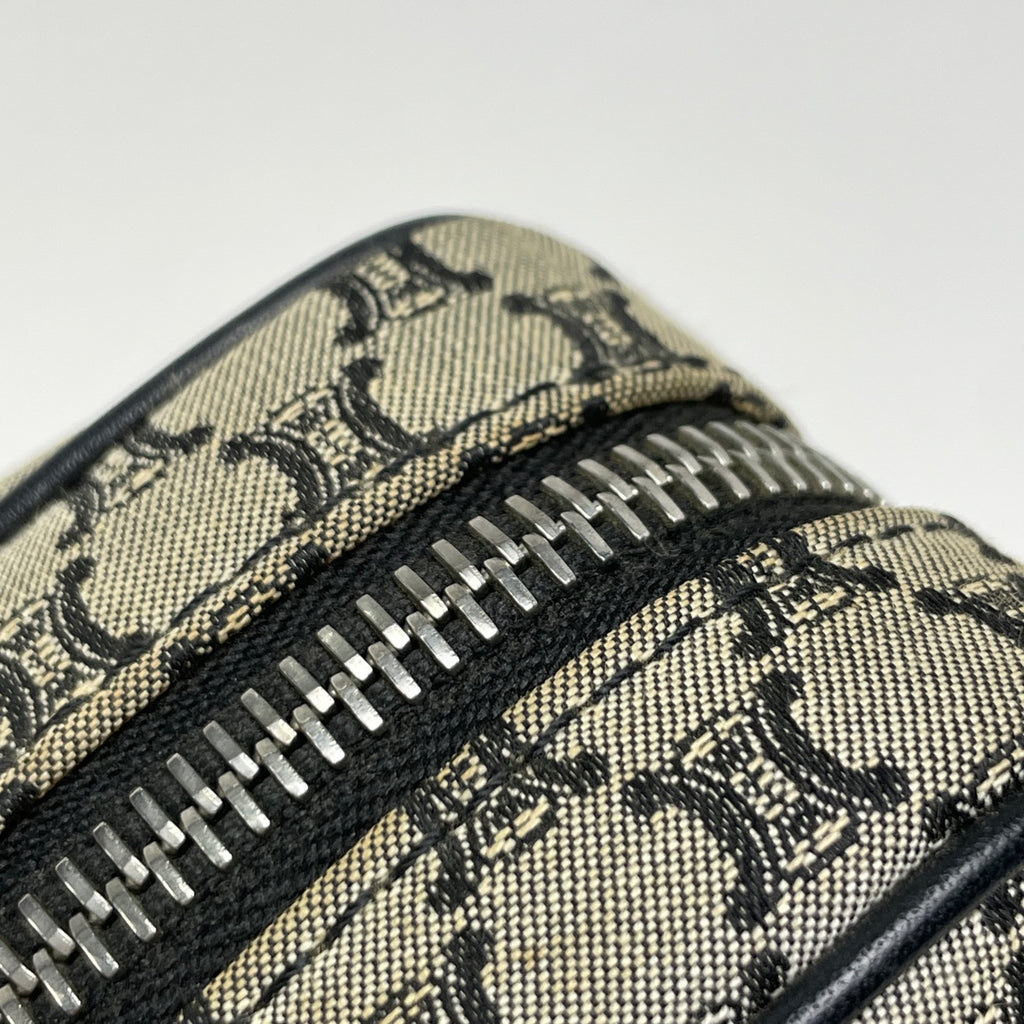 セリーヌ マカダム柄 ショルダーバッグ ブラゾン ショルダーバッグ キャンバス グレー ブラック レディース 【中古】brbag