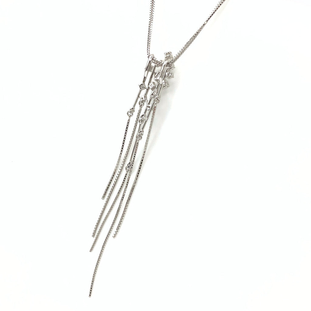 タサキ メレダイヤ デザインネックレス WG ホワイトゴールド ペンダント ネックレス K18 WG ダイヤモンド レディース 【中古】brjwl