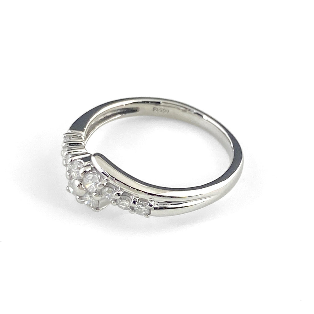 メレダイヤ デザインリング プラチナ 指輪 リング 9号 Pt900 ダイヤモンド レディース 【中古】nbjwl