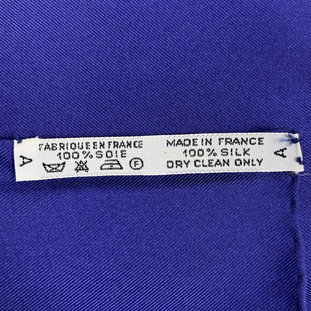 エルメス カレ 90 ECOLE FRANCAISE D'EQUITATION フランス国立乗馬学校 スカーフ シルク ネイビー マルチカラー レディース 【中古】brbag