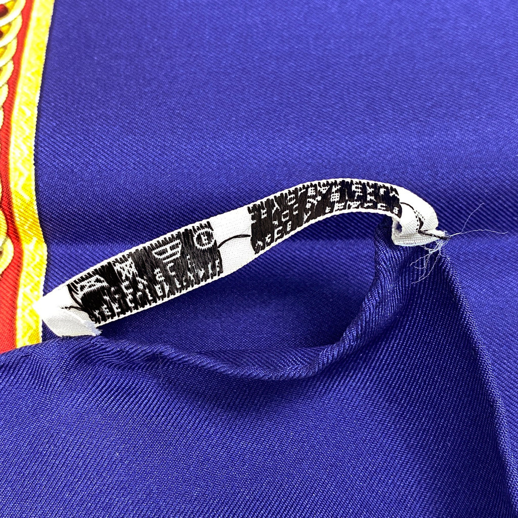 エルメス カレ 90 ECOLE FRANCAISE D'EQUITATION フランス国立乗馬学校 スカーフ シルク ネイビー マルチカラー レディース 【中古】brbag