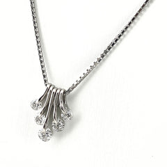 メレダイヤ デザインネックレス プラチナ ペンダント ネックレス Pt900 Pt850 ダイヤモンド レディース 【中古】nbjwl