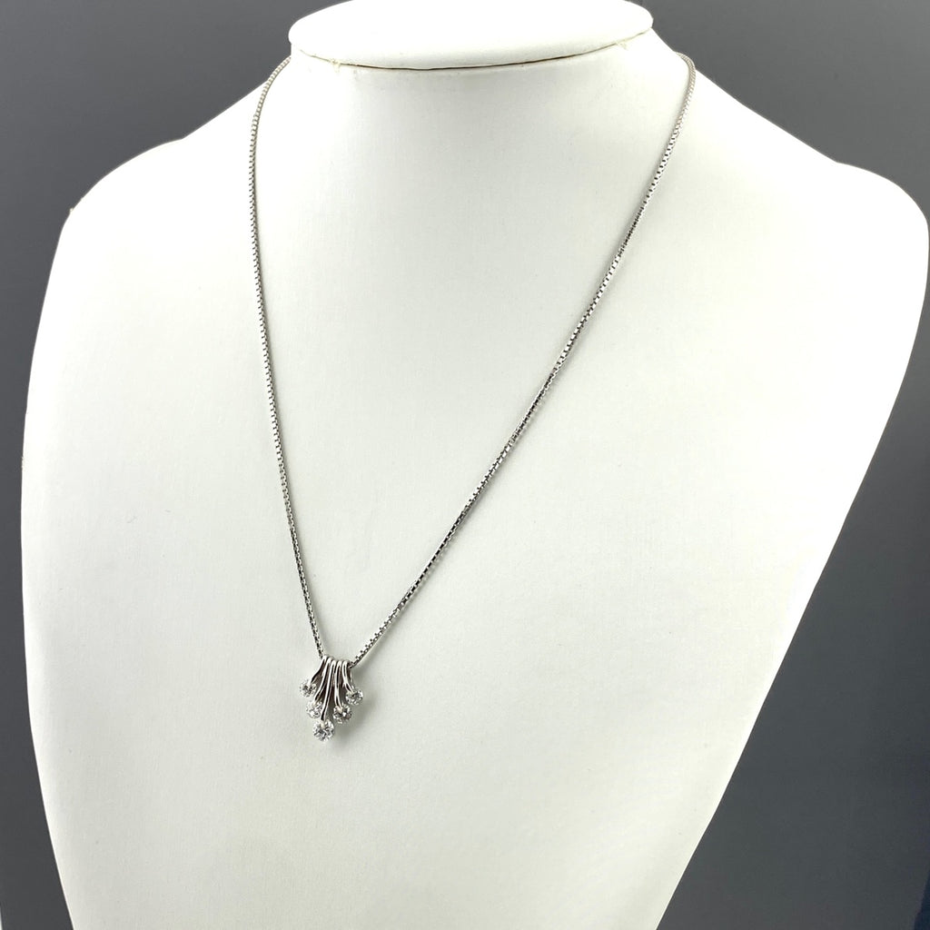 メレダイヤ デザインネックレス プラチナ ペンダント ネックレス Pt900 Pt850 ダイヤモンド レディース 【中古】nbjwl