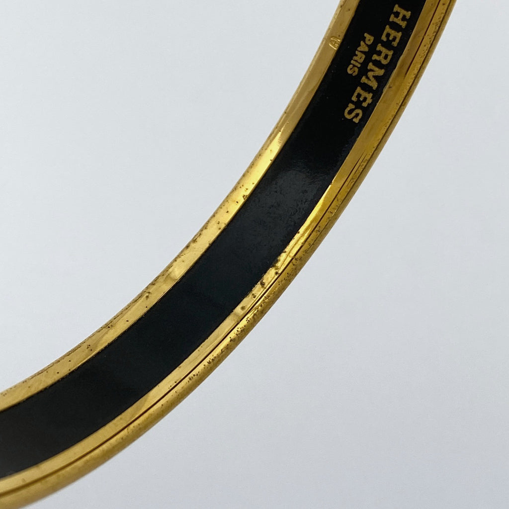 エルメス エマイユ PM 腕輪 七宝焼き バングル GP ゴールド ブルー レディース 【中古】bracc