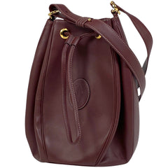 カルティエ マストライン ショルダーバッグ 巾着型 ショルダーバッグ レザー ボルドー レディース 【中古】brbag