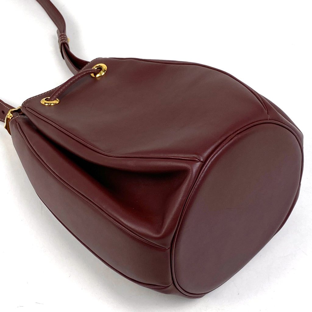カルティエ マストライン ショルダーバッグ 巾着型 ショルダーバッグ レザー ボルドー レディース 【中古】brbag