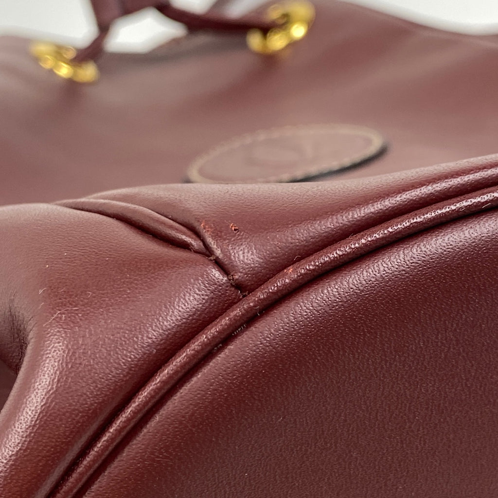 カルティエ マストライン ショルダーバッグ 巾着型 ショルダーバッグ レザー ボルドー レディース 【中古】brbag