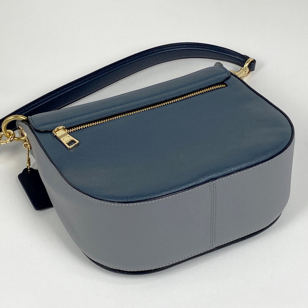 コーチ クリオ 23 ハンドバッグ 2WAY ショルダーバッグ ハンドバッグ レザー ブルー グレー C5688 レディース 【中古】brbag
