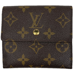 ルイ・ヴィトン ポルトフォイユ エリーズ Wホック 二つ折り財布 モノグラムフルリ ブラウン ローズ M60235 レディース 【中古】brbag