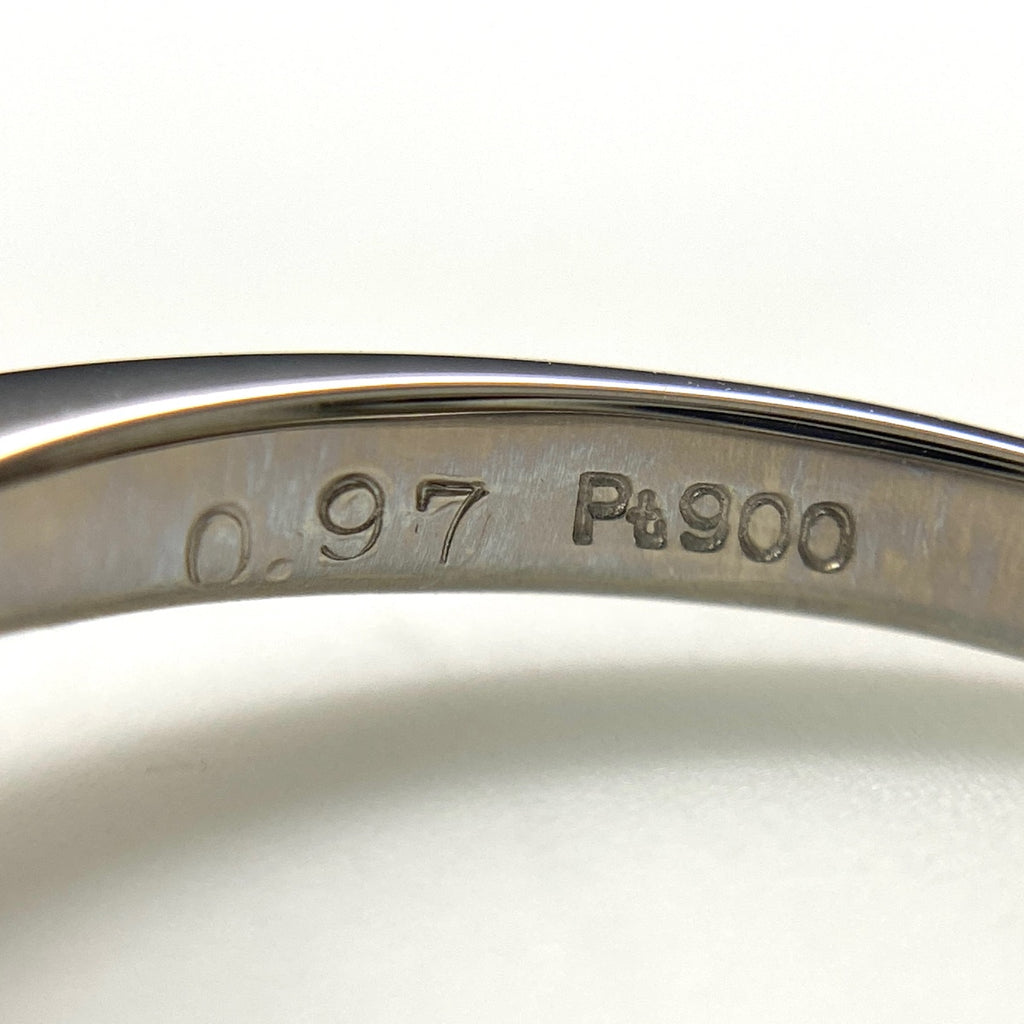 メレダイヤ デザインリング プラチナ 指輪 リング 13号 Pt900 エメラルド ダイヤモンド レディース 【中古】nbjwl