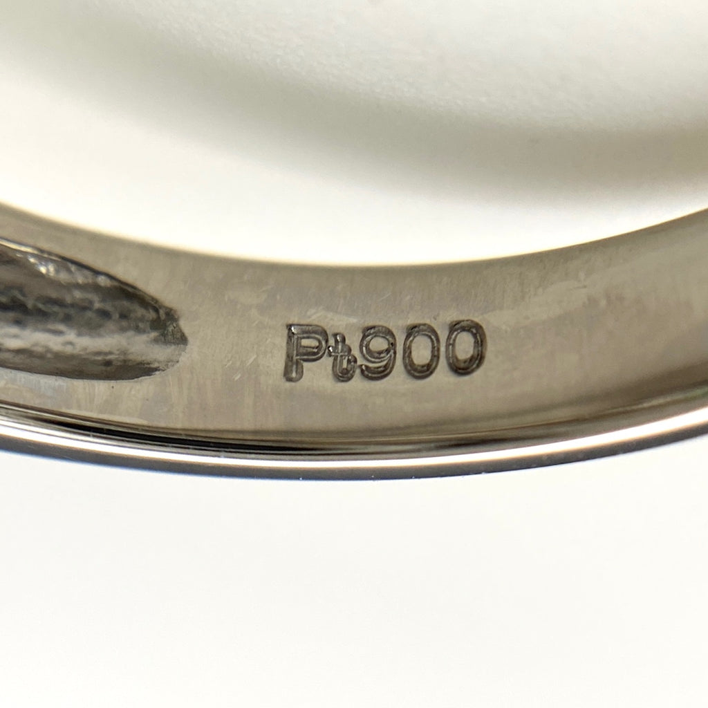 エメラルド デザインリング プラチナ メレダイヤ 指輪 リング 9号 Pt900 エメラルド ダイヤモンド レディース 【中古】nbjwl