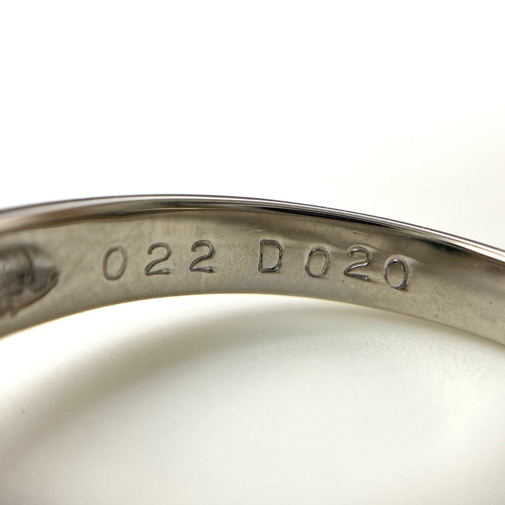 エメラルド デザインリング プラチナ メレダイヤ 指輪 リング 9号 Pt900 エメラルド ダイヤモンド レディース 【中古】nbjwl