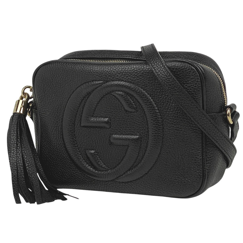 グッチ ソーホー ショルダーバッグ タッセル フリンジ ショルダーバッグ レザー ブラック 308364 レディース 【中古】brbag