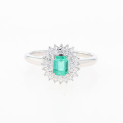 PT900 エメラルド リング プラチナ 14号 0.48CT レディース 中古 nbjwl