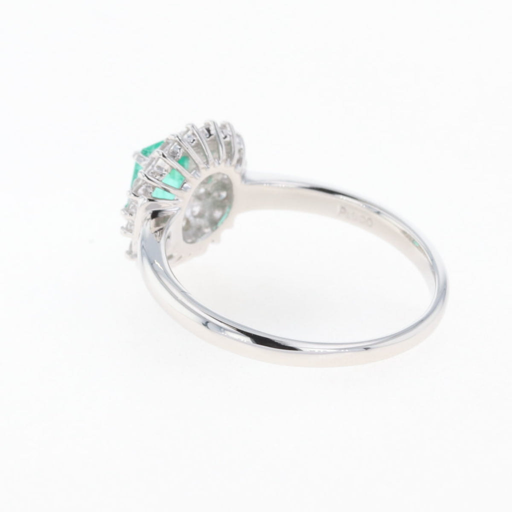 PT900 エメラルド リング プラチナ 14号 0.48CT レディース 中古 nbjwl